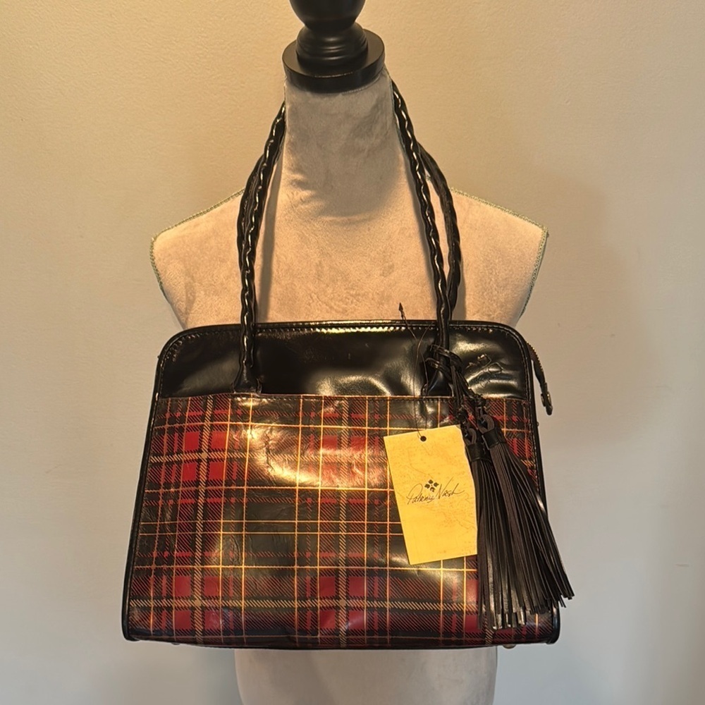Patricia Nash Classic Black and Red Plaid Shoulder Bag NWT